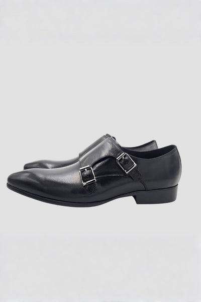 Martino Carolus Carlos Black Double Monk Strap Dress Shoe