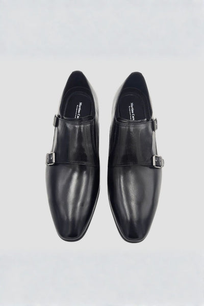 Martino Carolus Carlos Black Double Monk Strap Dress Shoe