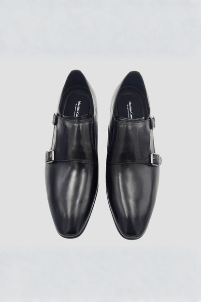 Martino Carolus Carlos Black Double Monk Strap Dress Shoe