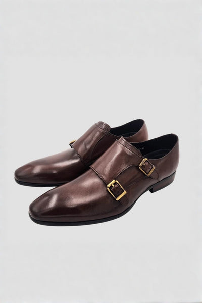 Martino Carolus Carlos Brown Double Monk Strap Dress Shoe