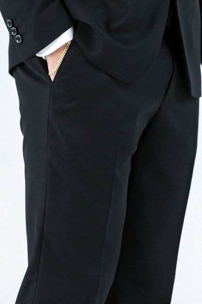 Massimo Black Textured Suit Trousers