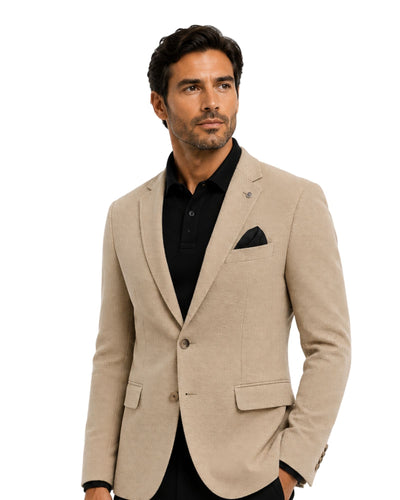 Milan Camel Textured Stretch Blazer