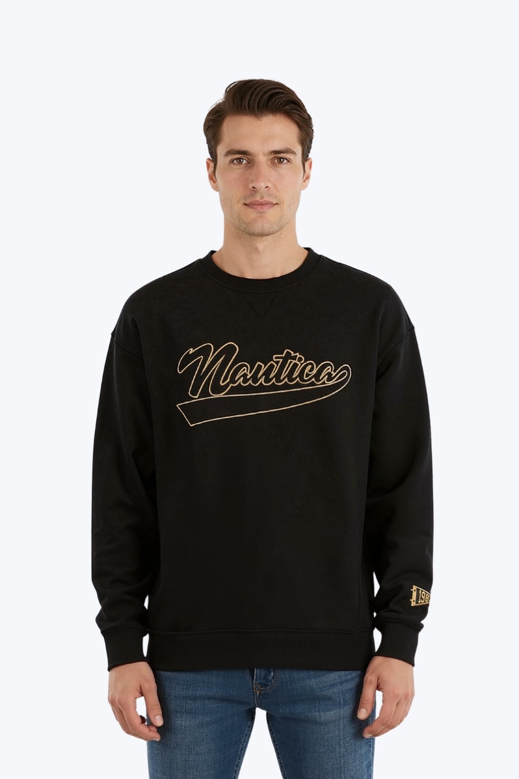Nautica Black College Tracker Heavyweight Jumper