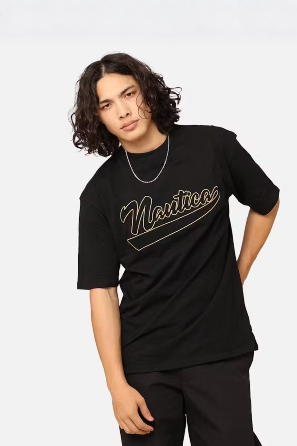 Nautica Black College Wicktor Heavyweight Tee