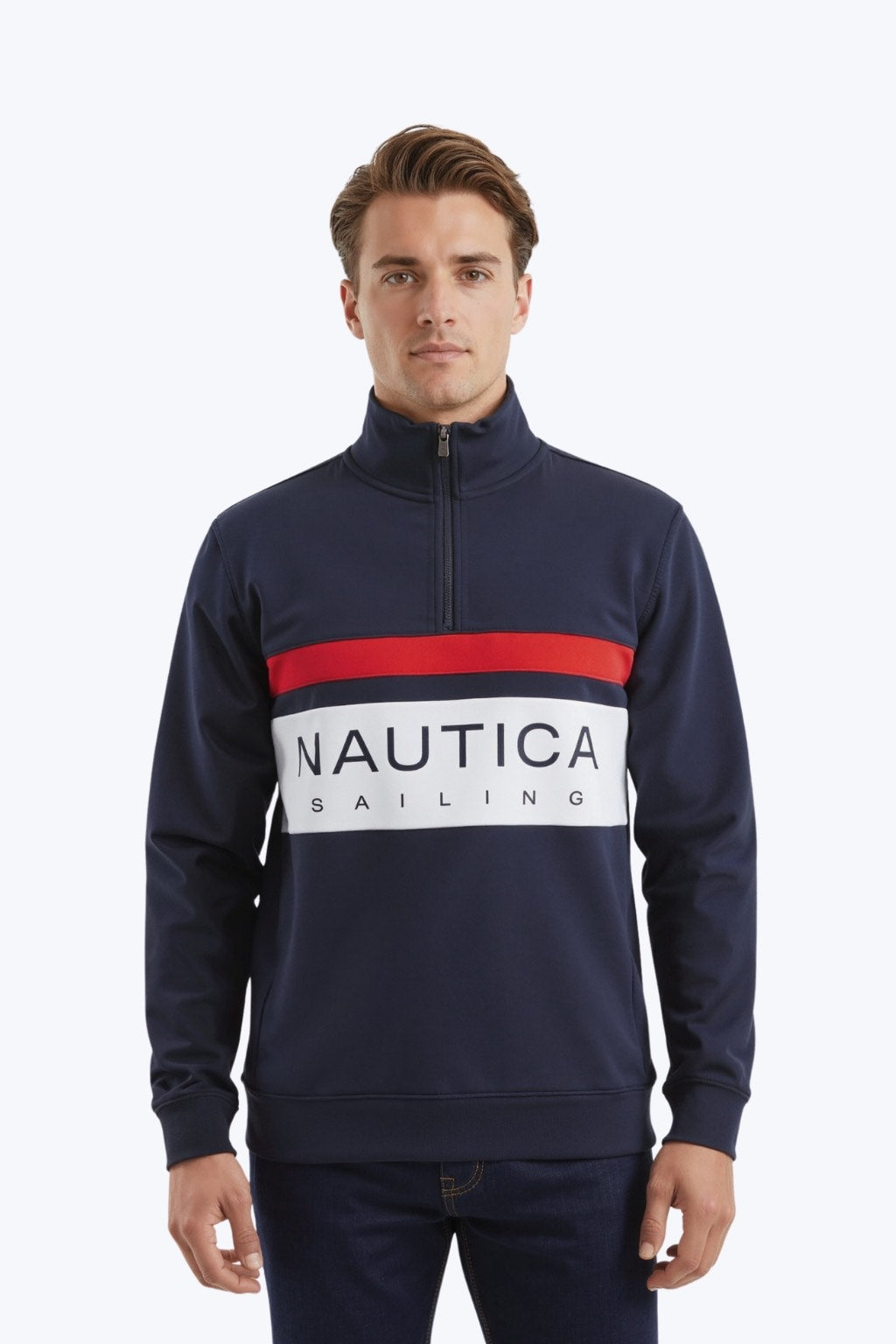 Nautica Navy Colton 1/4 Zip Sweater