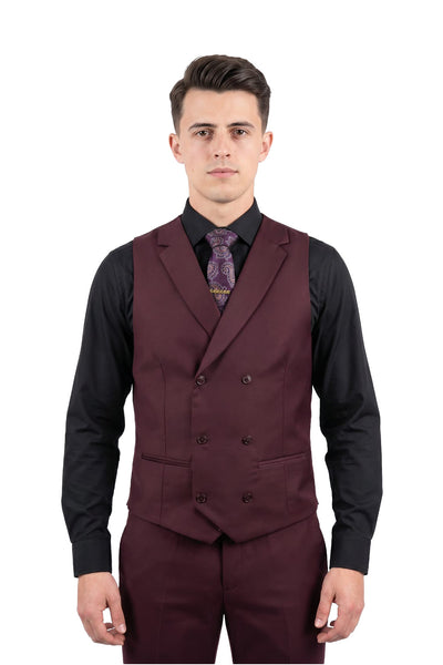 Pablo Burgundy Waistcoat
