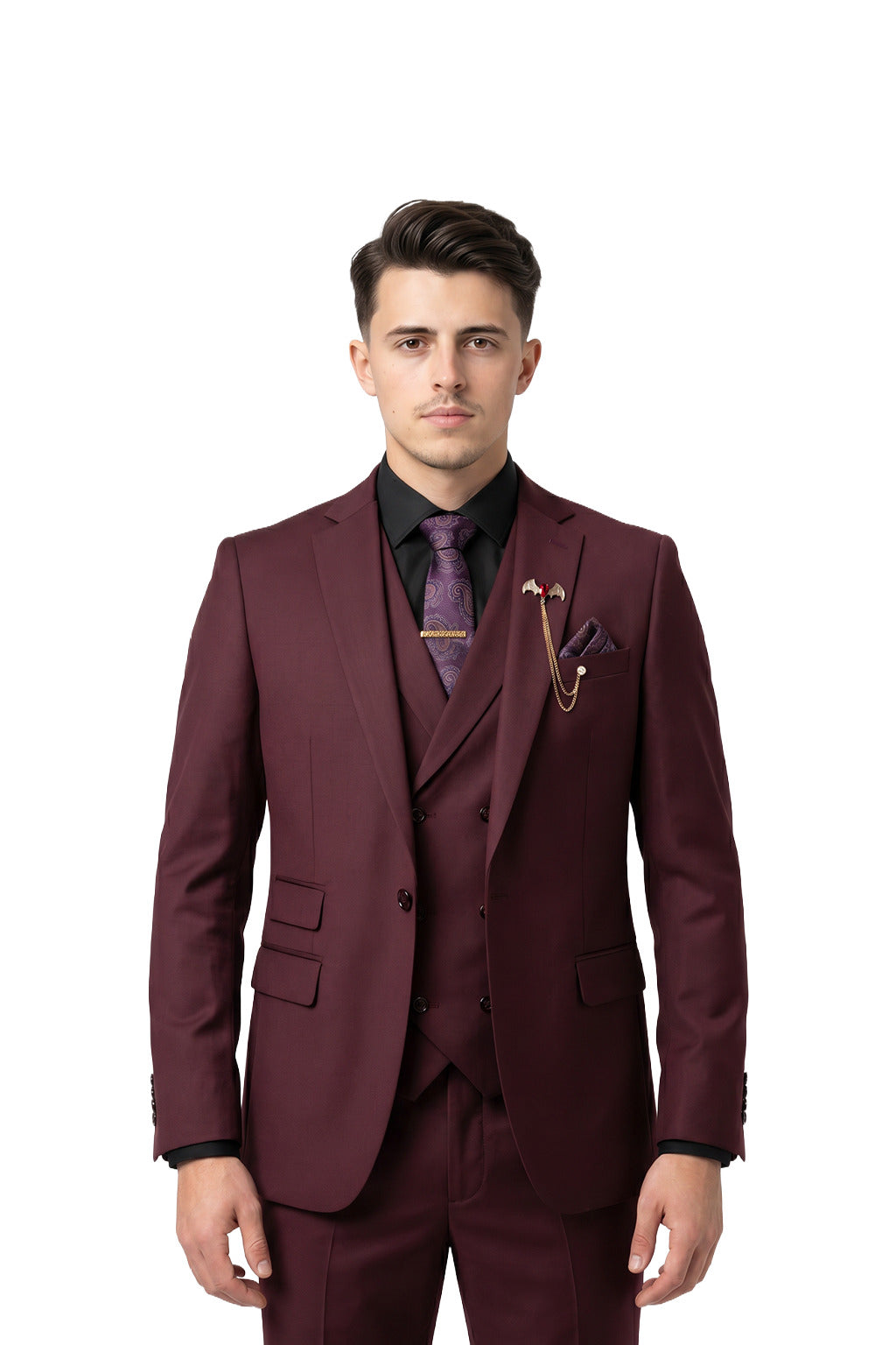 Pablo Burgundy Waistcoat