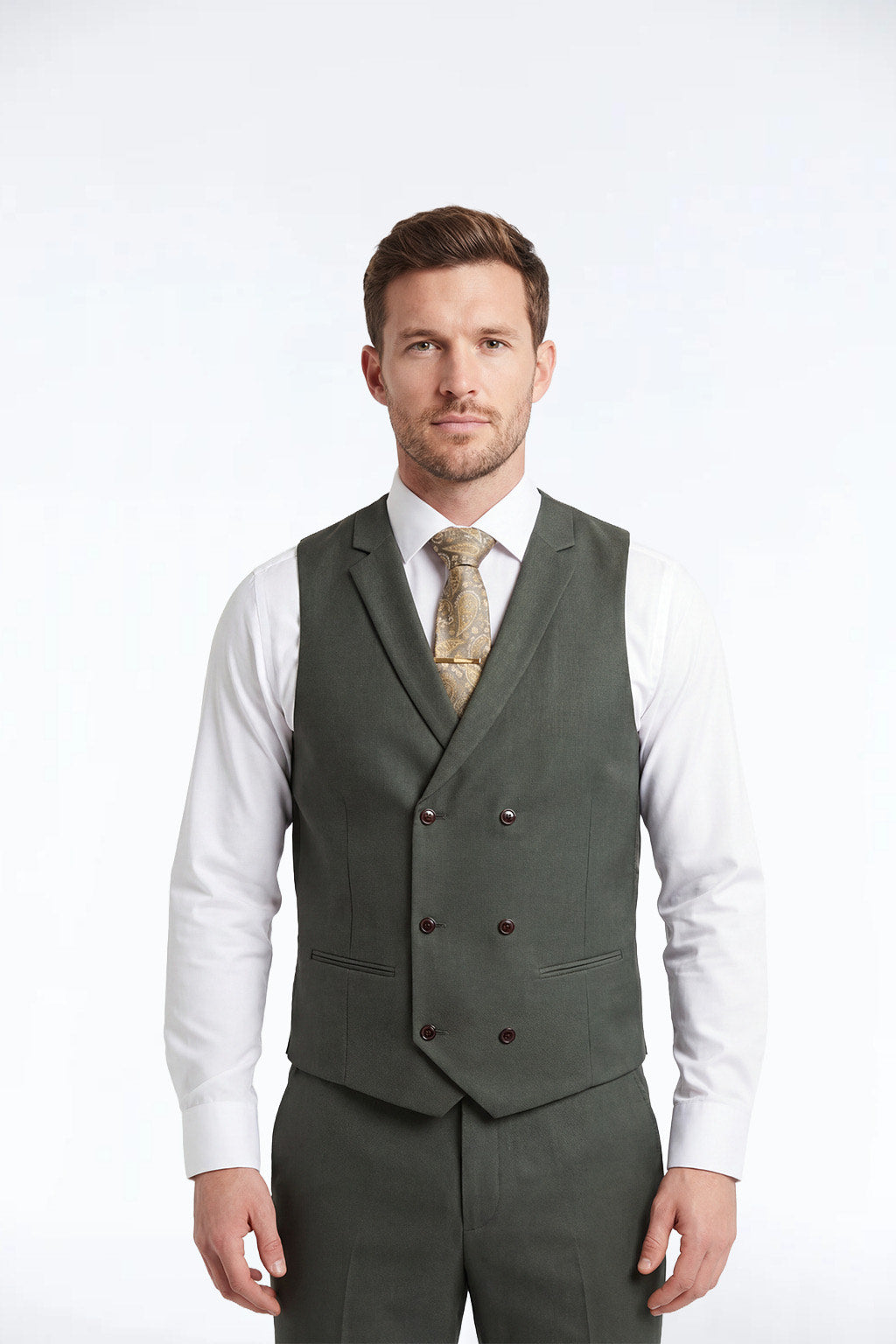 Pablo Olive Green Waistcoat