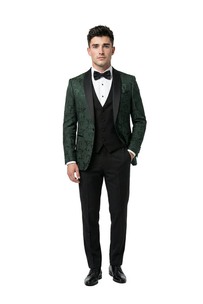 Phoenix Green Jacquard Tuxedo Jacket