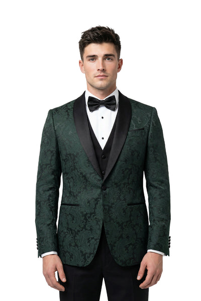 Phoenix Green Jacquard Tuxedo Jacket