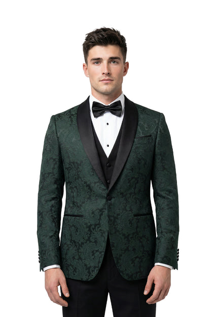 Phoenix Green Jacquard Tuxedo Jacket