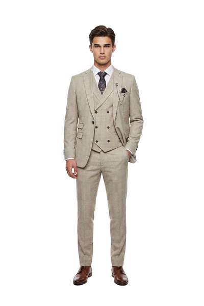 Sebastian Sand Check Waistcoat