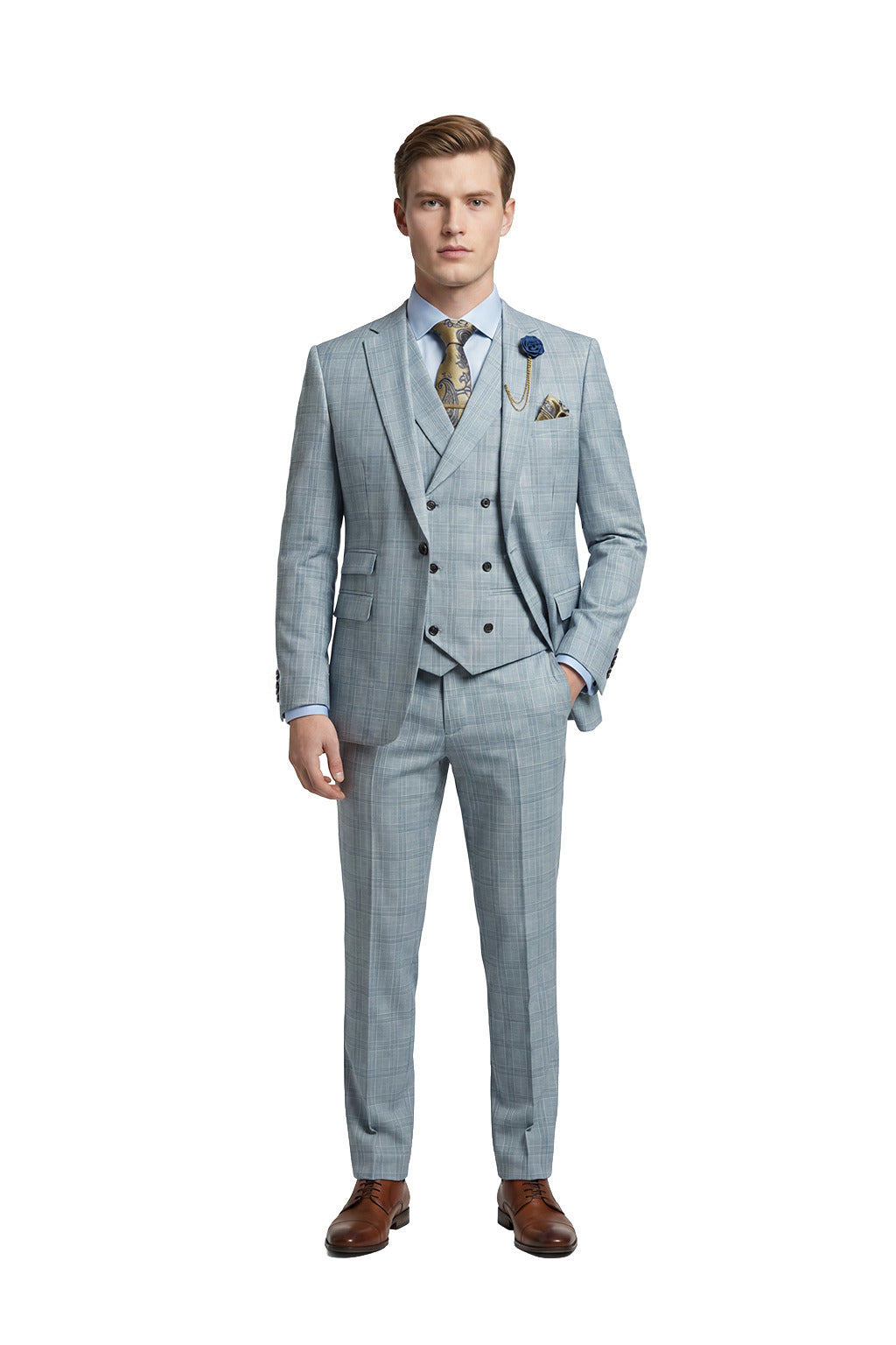 Sebastian Sky Check Suit Jacket