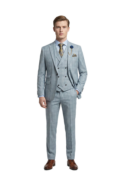 Sebastian Sky Check Suit Jacket