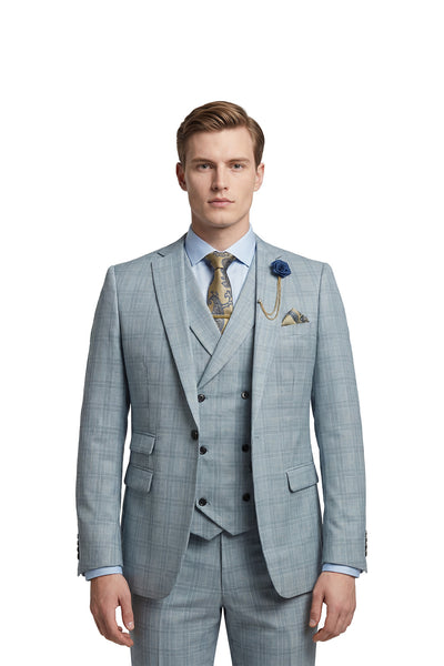 Sebastian Sky Check Suit Jacket