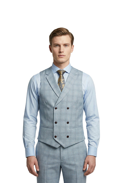 Sebastian Sky Check Waistcoat
