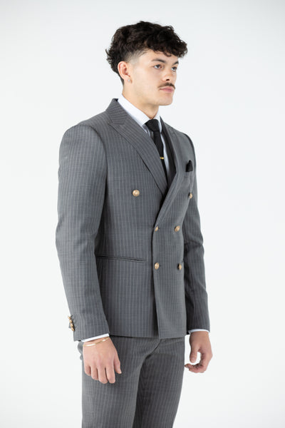 Beckham Grey Pinstripe Suit Jacket