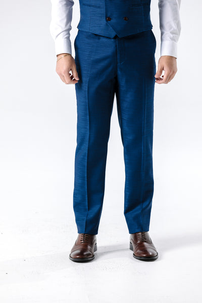 Hugo Mid Blue Textured Suit Trousers