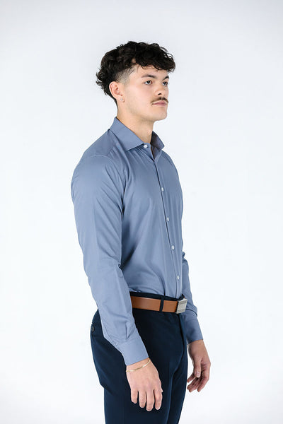 Ash Grey Slim Bamboo Shirt