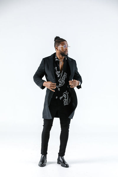 Marakech Long Sleeve Paisley Black Shirt Casual Shirt