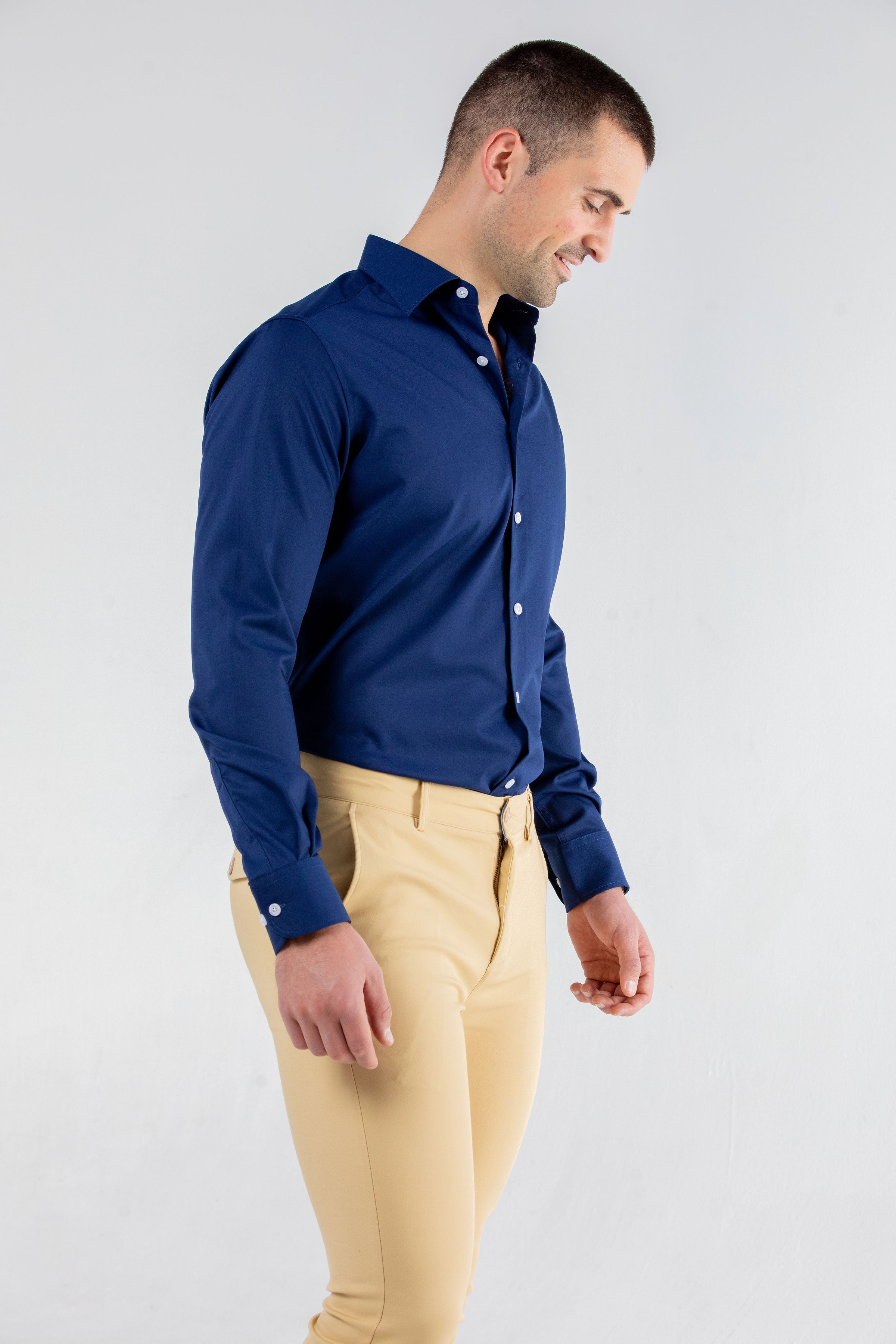 Navy Slim Bamboo Shirt