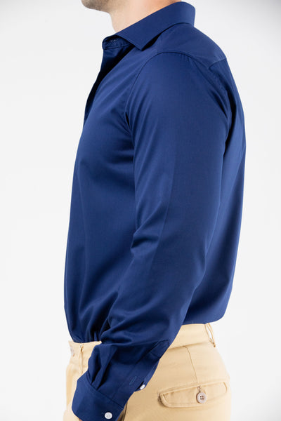 Navy Slim Bamboo Shirt
