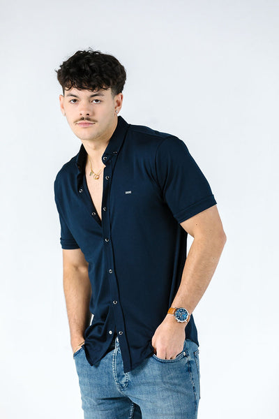 Troy Navy Short Sleeve Shirt