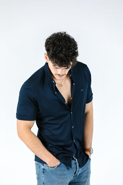 Troy Navy Short Sleeve Shirt