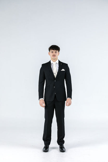 Massimo Black Textured Suit Jacket