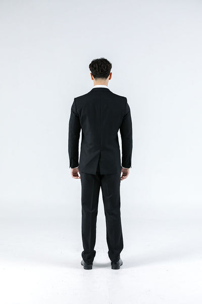 Massimo Black Textured Suit Jacket