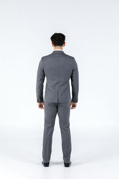 Beckham Grey Pinstripe Suit Trousers