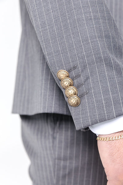 Beckham Grey Pinstripe Suit Jacket Jacket