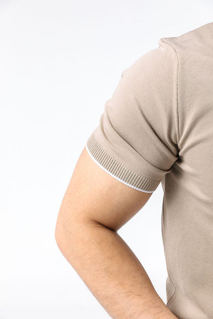 Ivteks Cream Striped Tee