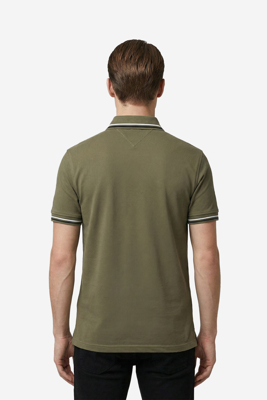 Tommy Hilfiger Army Green Tipped Slim Fit Polo