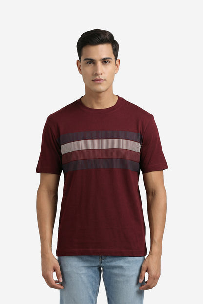 Tommy Hilfiger Deep Rouge Shadow Global Stripe Tee