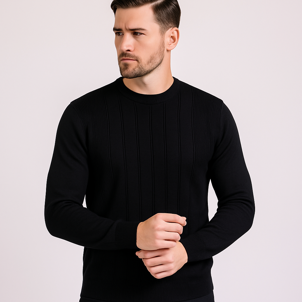 Tony Montana Black Striped Knit Sweater
