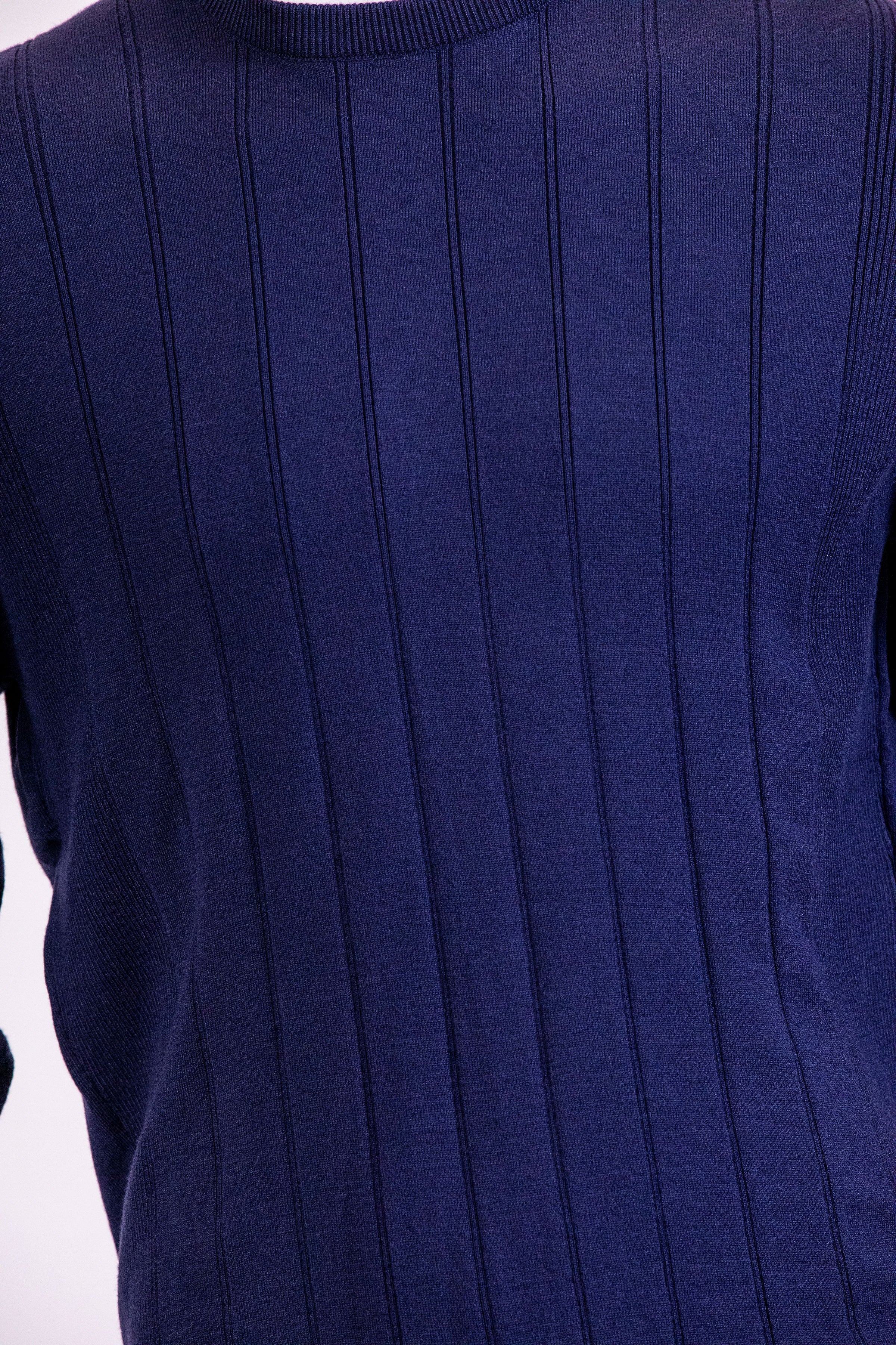 Tony Montana Blue Striped Knit Sweater