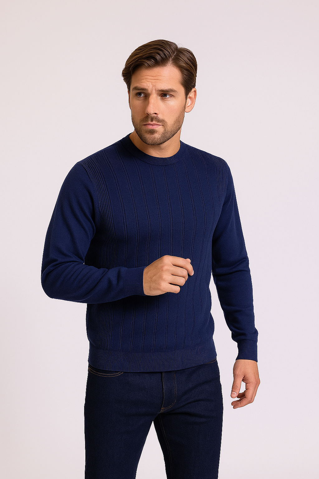 Tony Montana Blue Striped Knit Sweater