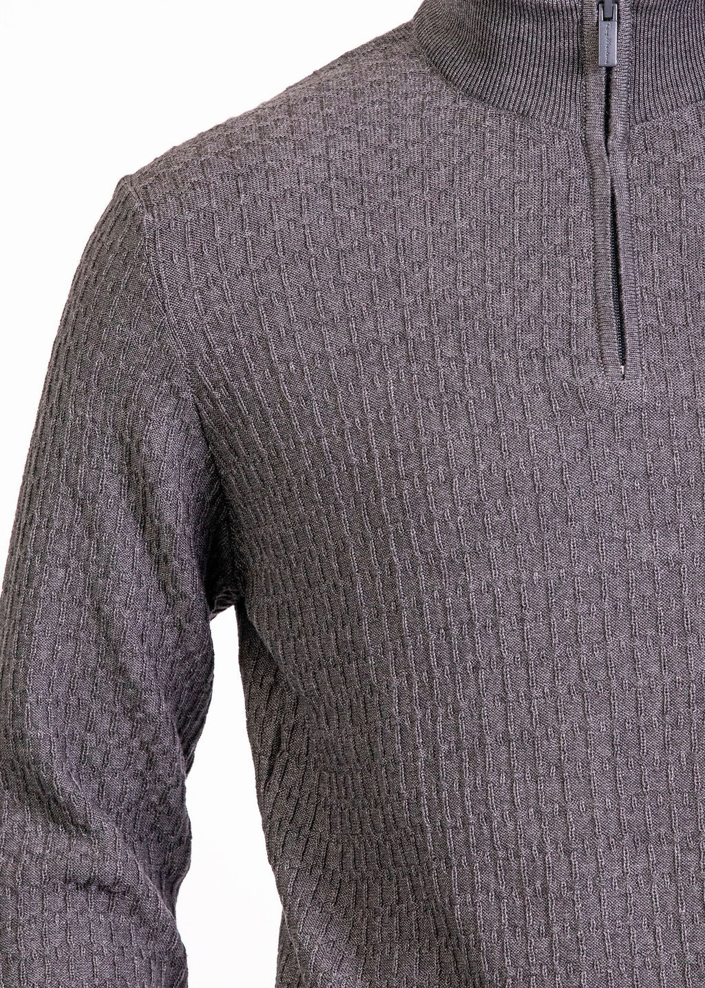 Tony Montana Charcoal Quarter Zip Waffle Knit