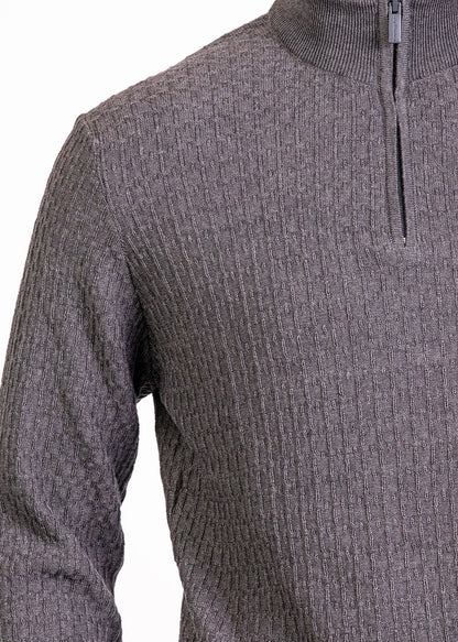 Tony Montana Charcoal Quarter Zip Waffle Knit