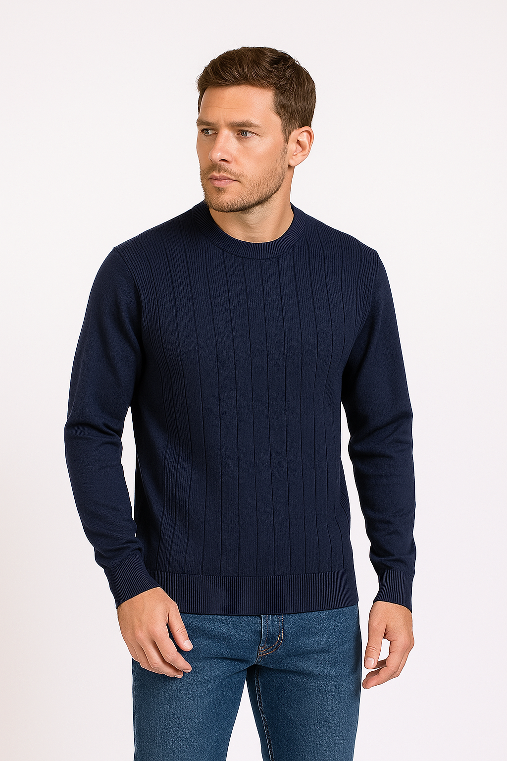 Tony Montana Navy Striped Knit Sweater