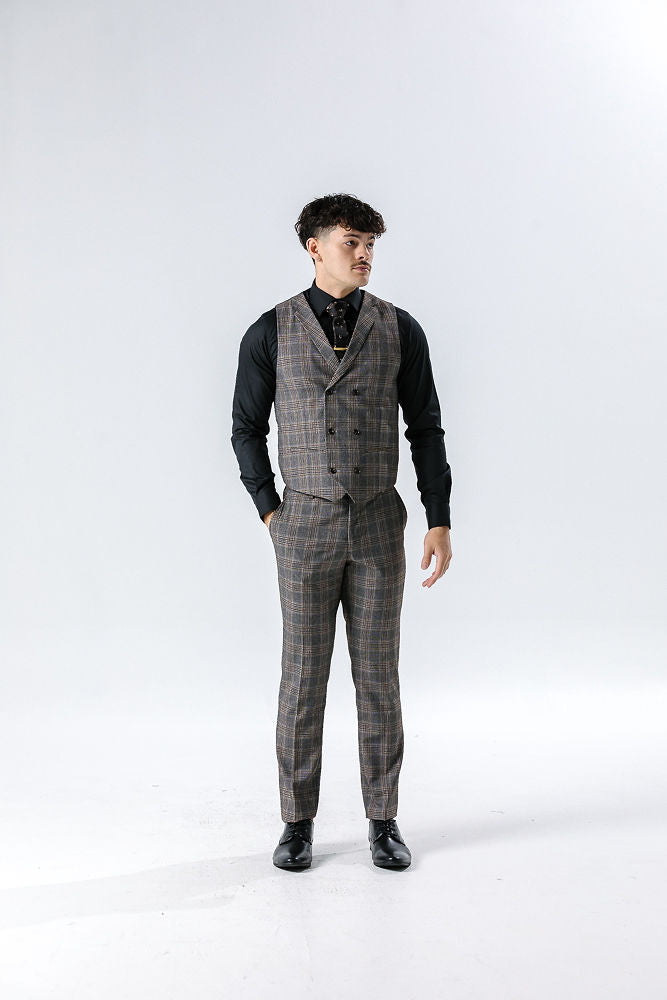 Lyon Grey Check Suit Trousers Trousers
