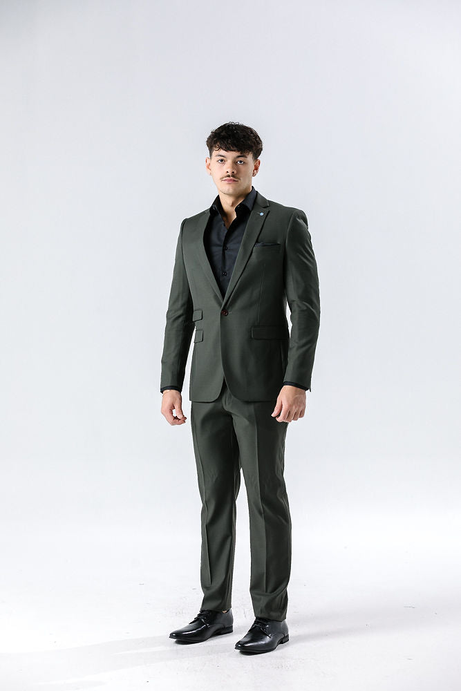 Pablo Olive Green Suit Trousers Trousers