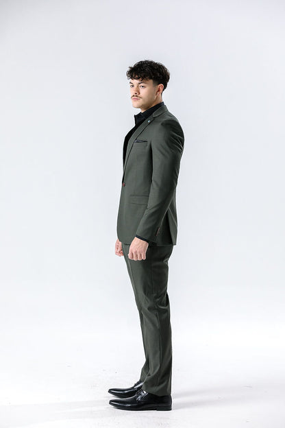 Pablo Olive Green Suit Trousers Trousers