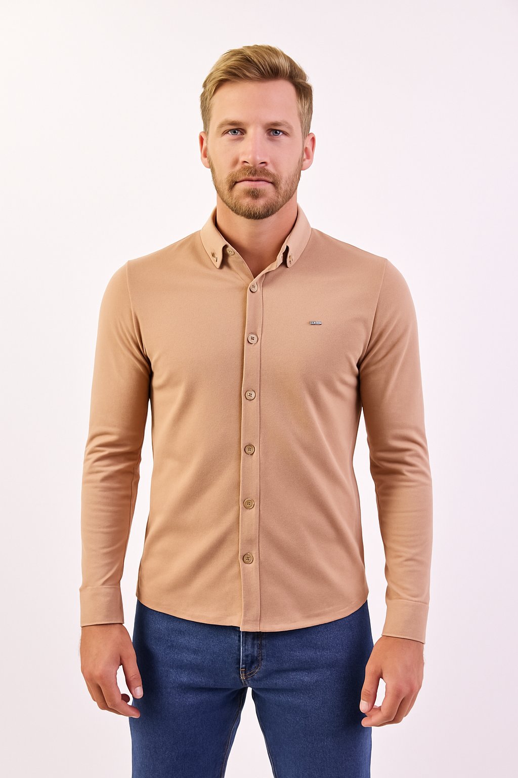 Troy Beige Long Sleeve Shirt