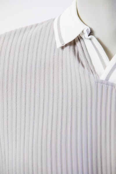 Troy Silver Self Striped Polo