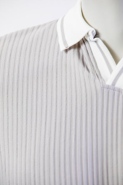 Troy Silver Self Striped Polo