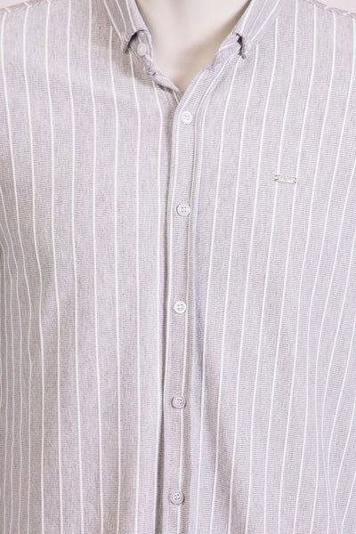 Troy Silver Striped Long Sleeve Shirt