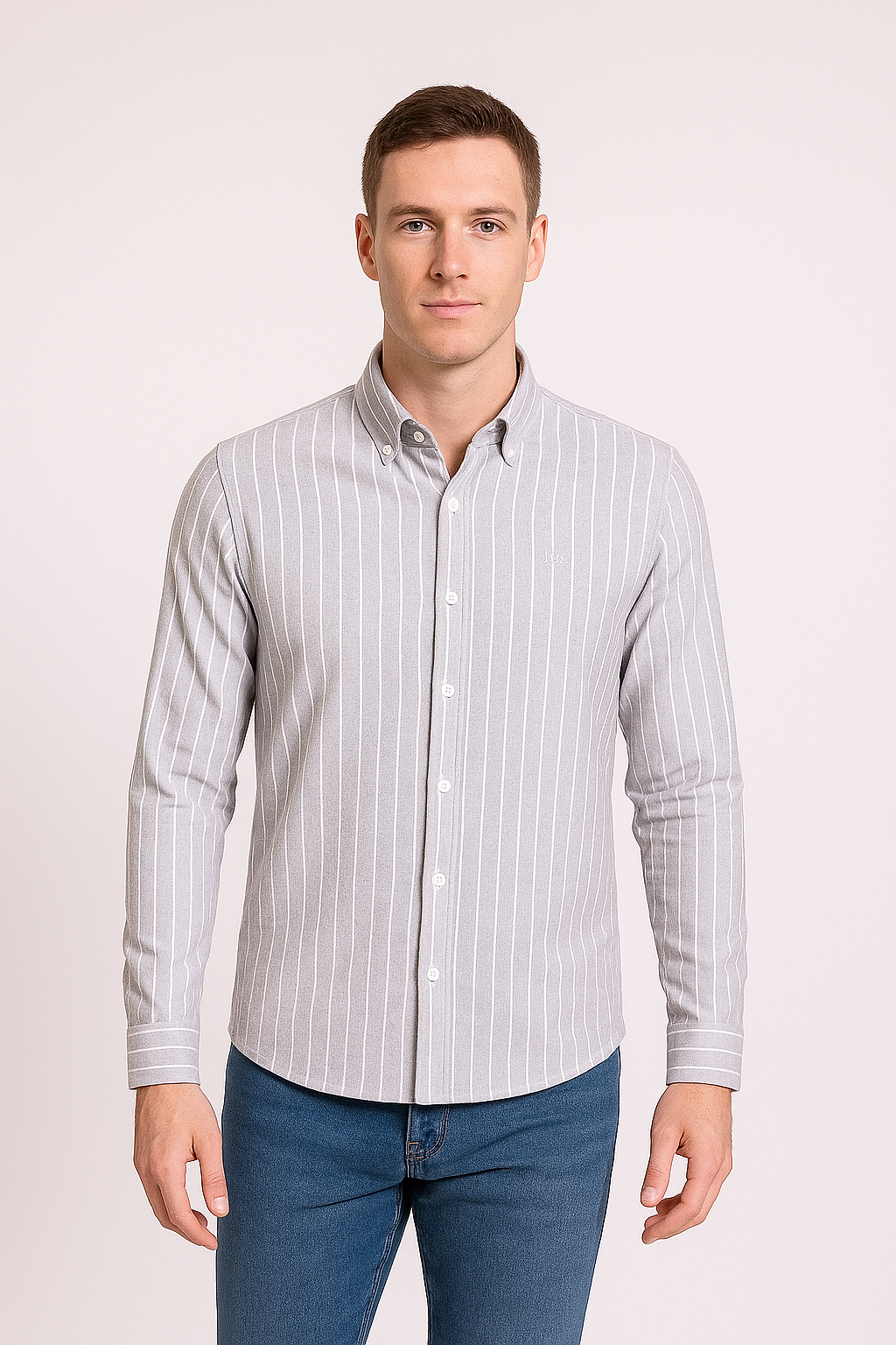 Troy Silver Striped Long Sleeve Shirt