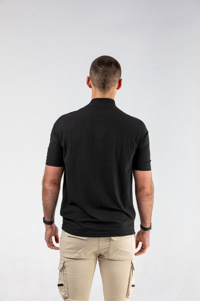 Black Turtle Neck Tee